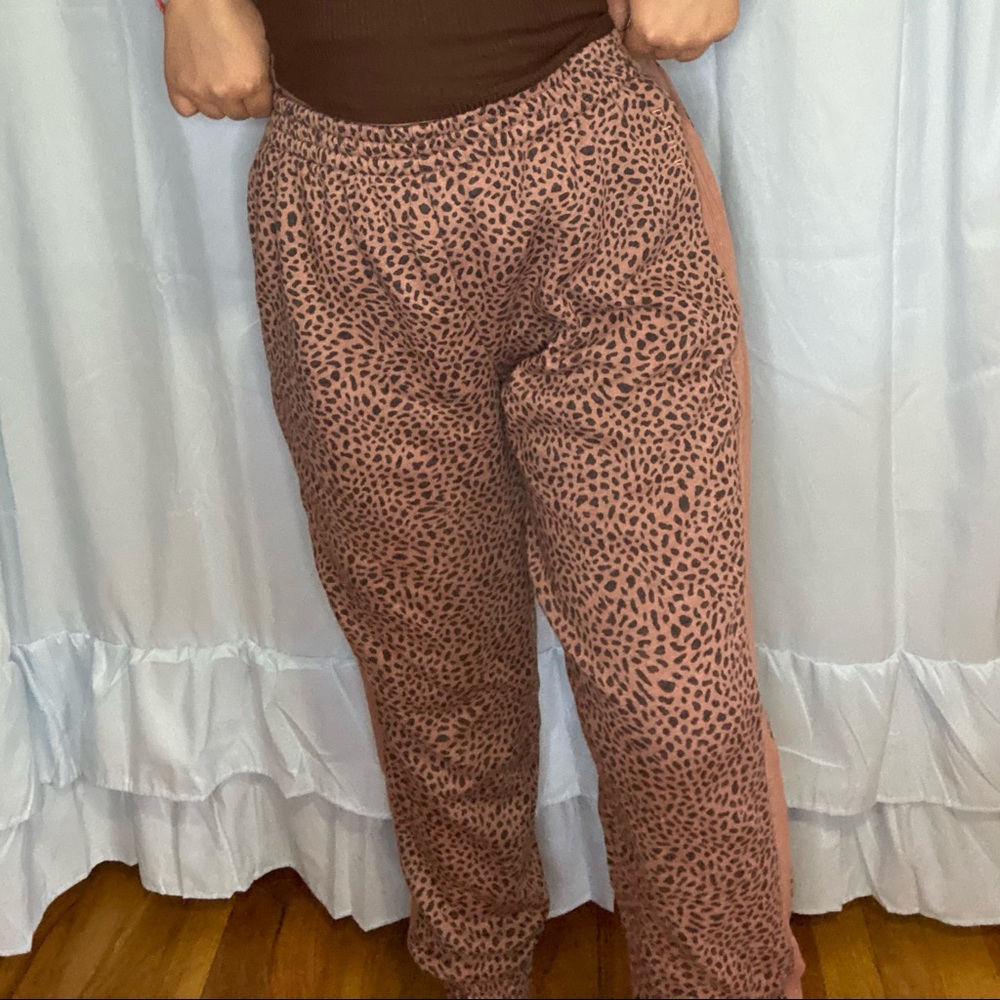 Pink cheeta print sweats